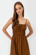ADELITA ELASTIC RIBBON TIE MAXI DRESS
