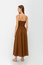 ADELITA ELASTIC RIBBON TIE MAXI DRESS