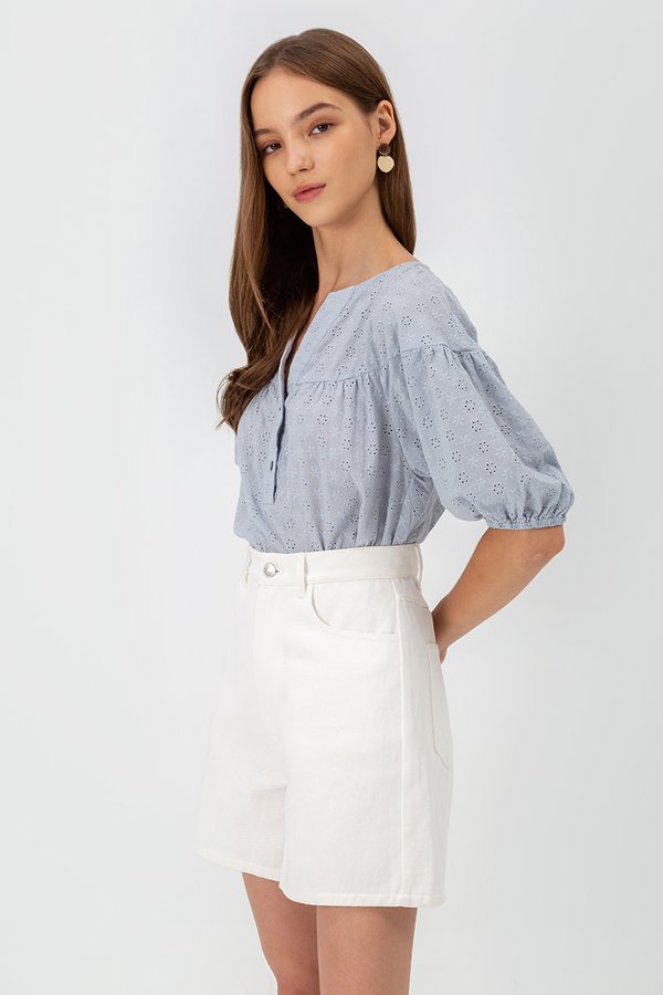 MILA EYELET PUFF SLEEVE TOP MILA EYELET PUFF SLEEVE TOP