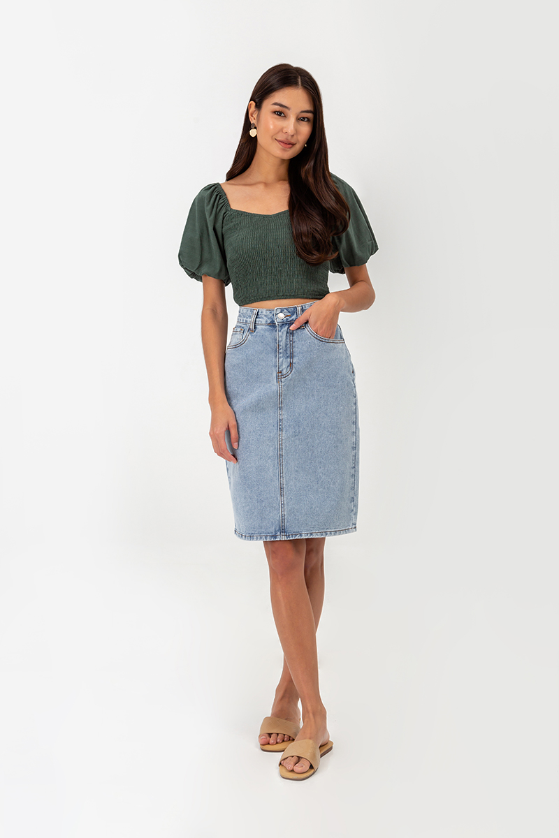 ANISA FITTED DENIM SKIRT