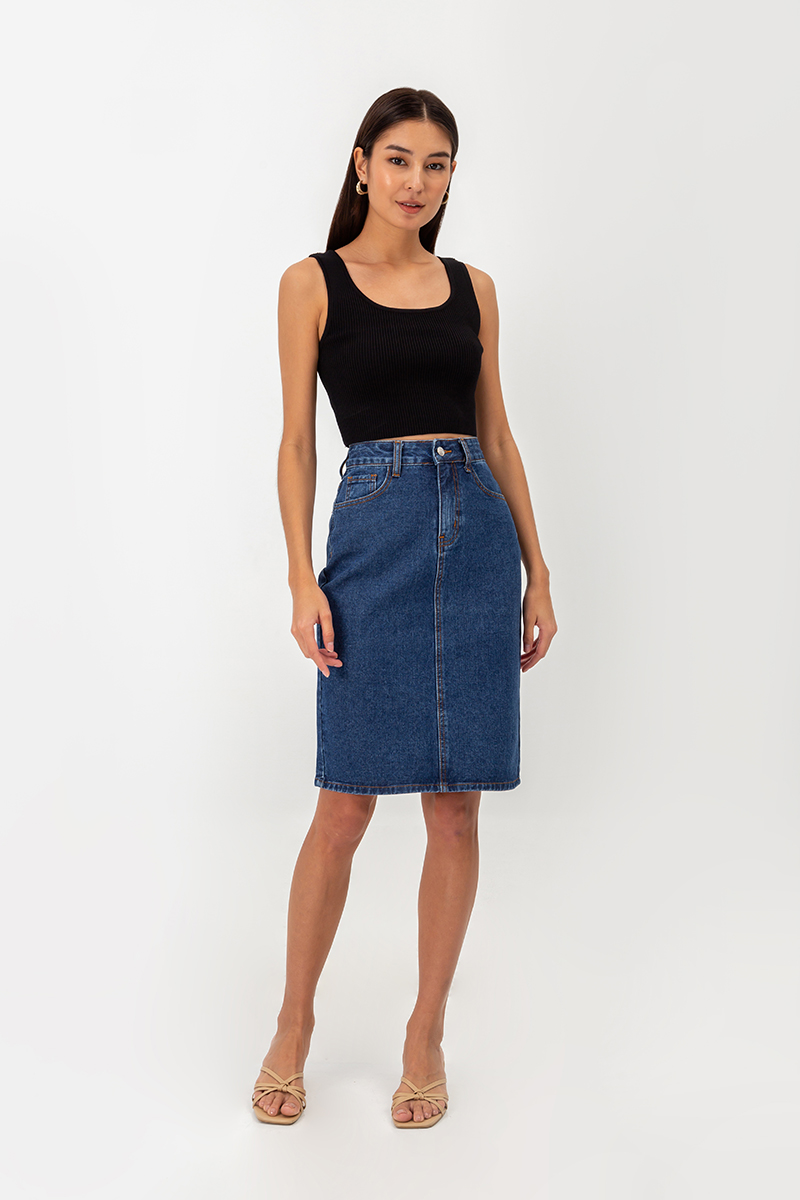 ANISA FITTED DENIM SKIRT