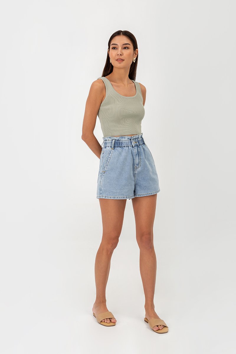 KAIROS DENIM PAPERBAG SHORTS