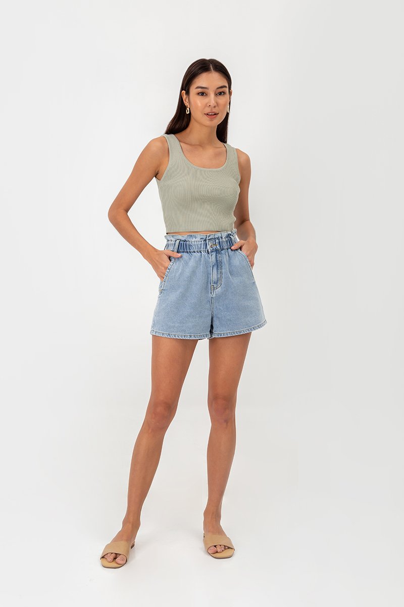KAIROS DENIM PAPERBAG SHORTS