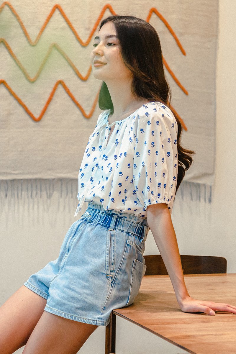 KAIROS DENIM PAPERBAG SHORTS