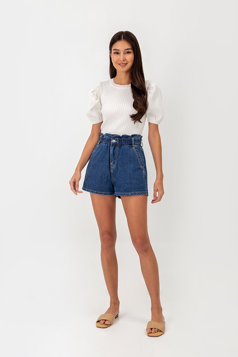KAIROS DENIM PAPERBAG SHORTS
