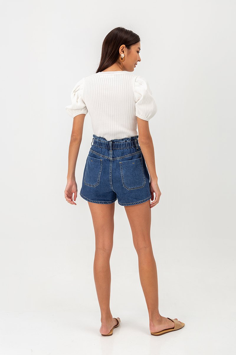 KAIROS DENIM PAPERBAG SHORTS