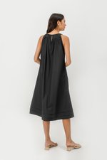 MADELAINE PLEATED MIDI DRESS W BELT