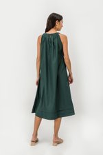 MADELAINE PLEATED MIDI DRESS W BELT