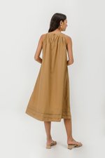 MADELAINE PLEATED MIDI DRESS W BELT