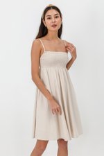 CAROLYN SMOCKED MINI DRESS