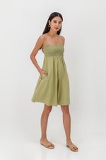 CAROLYN SMOCKED MINI DRESS