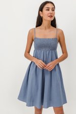 CAROLYN SMOCKED MINI DRESS