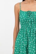 LILIAN FLORAL ELASTIC RIBBON TIE MIDI DRESS LILIAN FLORAL ELASTIC RIBBON TIE MIDI DRESS