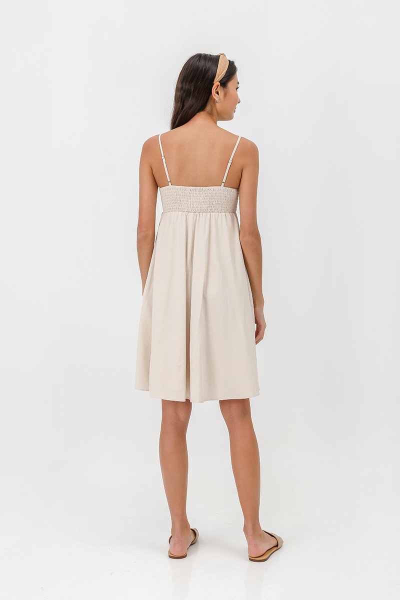 CAROLYN SMOCKED MINI DRESS