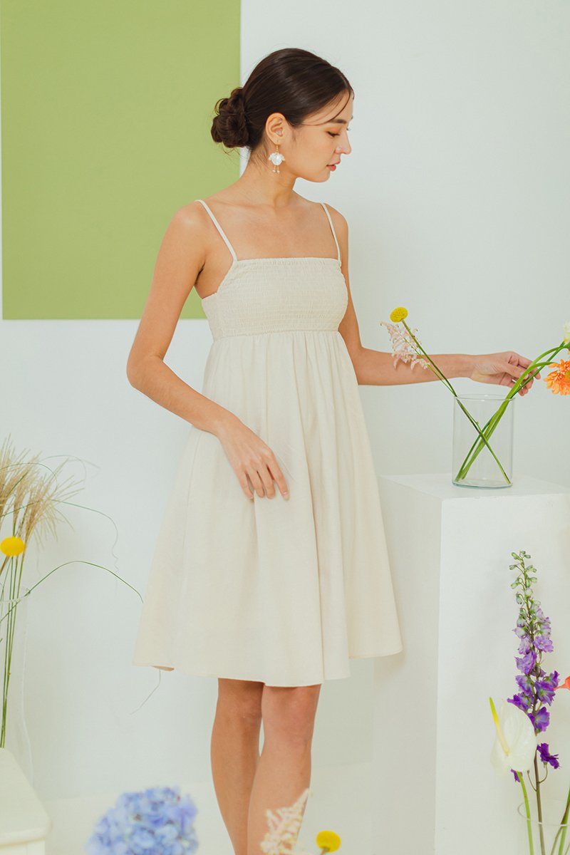CAROLYN SMOCKED MINI DRESS