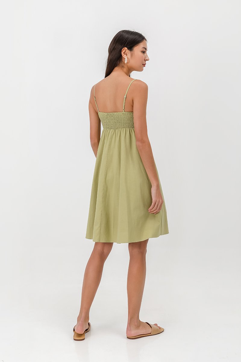 CAROLYN SMOCKED MINI DRESS