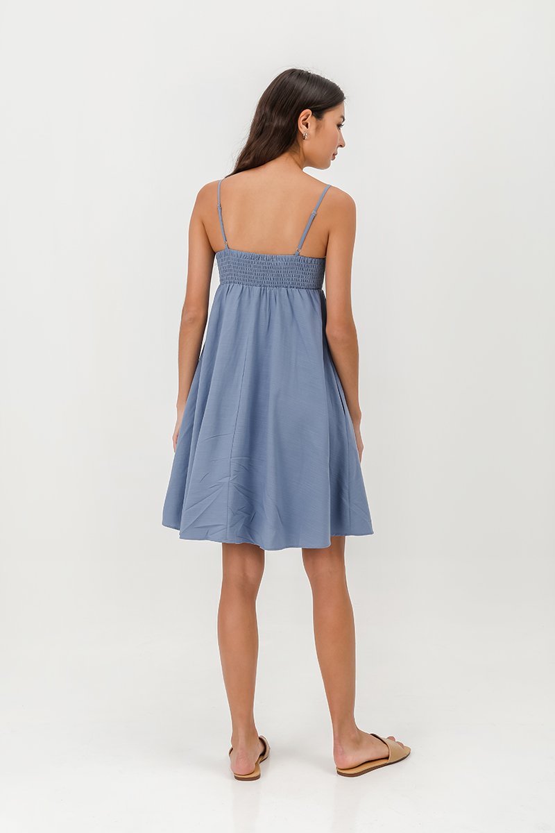 CAROLYN SMOCKED MINI DRESS