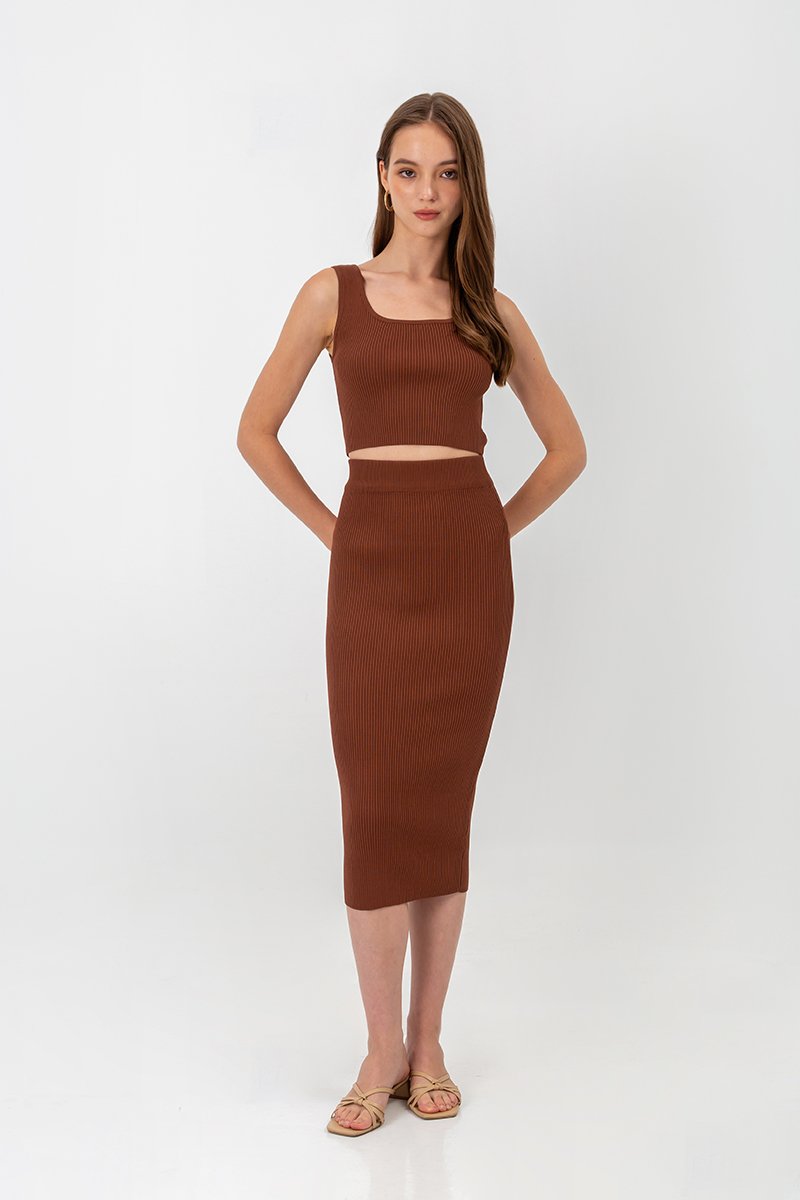 ISELLE KNIT MIDI SKIRT