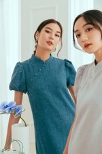 SHEILA PUFF SLEEVE CHEONGSAM DRESS