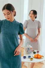 SHEILA PUFF SLEEVE CHEONGSAM DRESS