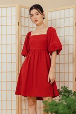 ROSE PUFF SLEEVE MINI DRESS ROSE PUFF SLEEVE MINI DRESS