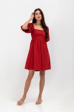 ROSE PUFF SLEEVE MINI DRESS ROSE PUFF SLEEVE MINI DRESS