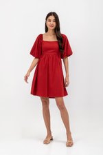 ROSE PUFF SLEEVE MINI DRESS ROSE PUFF SLEEVE MINI DRESS
