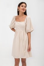 ROSE PUFF SLEEVE MINI DRESS ROSE PUFF SLEEVE MINI DRESS