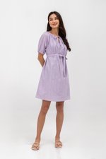 MYA RIBBON TIE COTTON MINI DRESS W SASH