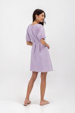 MYA RIBBON TIE COTTON MINI DRESS W SASH
