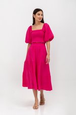 INARA MUSLIN SMOCKED PUFF SLEEVE CROP TOP INARA MUSLIN SMOCKED PUFF SLEEVE CROP TOP