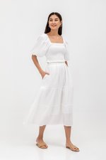 INARA MUSLIN SMOCKED PUFF SLEEVE CROP TOP INARA MUSLIN SMOCKED PUFF SLEEVE CROP TOP