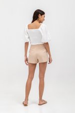 INARA MUSLIN SMOCKED PUFF SLEEVE CROP TOP INARA MUSLIN SMOCKED PUFF SLEEVE CROP TOP