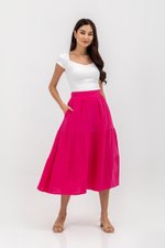 IMANI TIERED MUSLIN MIDI SKIRT