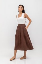 IMANI TIERED MUSLIN MIDI SKIRT