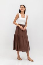 IMANI TIERED MUSLIN MIDI SKIRT