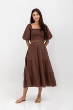 IMANI TIERED MUSLIN MIDI SKIRT