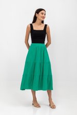 IMANI TIERED MUSLIN MIDI SKIRT