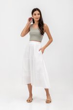 IMANI TIERED MUSLIN MIDI SKIRT