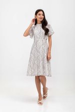 DENZEL FLUTTER SLEEVE LACE MIDI CHEONGSAM