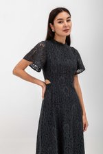 DENZEL FLUTTER SLEEVE LACE MIDI CHEONGSAM