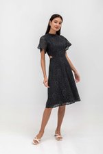 DENZEL FLUTTER SLEEVE LACE MIDI CHEONGSAM