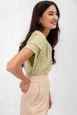 ADAHLIA V NECK BUTTONDOWN MUSLIN TOP