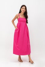 KAMILAH PLEATED CAMISOLE MAXI DRESS