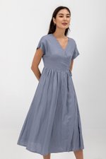 EMRY LINEN WRAP MAXI DRESS