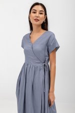 EMRY LINEN WRAP MAXI DRESS
