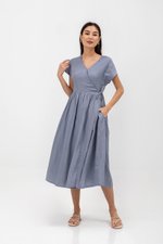 EMRY LINEN WRAP MAXI DRESS