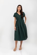 EMRY LINEN WRAP MAXI DRESS