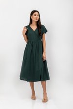 EMRY LINEN WRAP MAXI DRESS