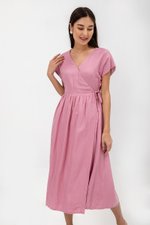 EMRY LINEN WRAP MAXI DRESS